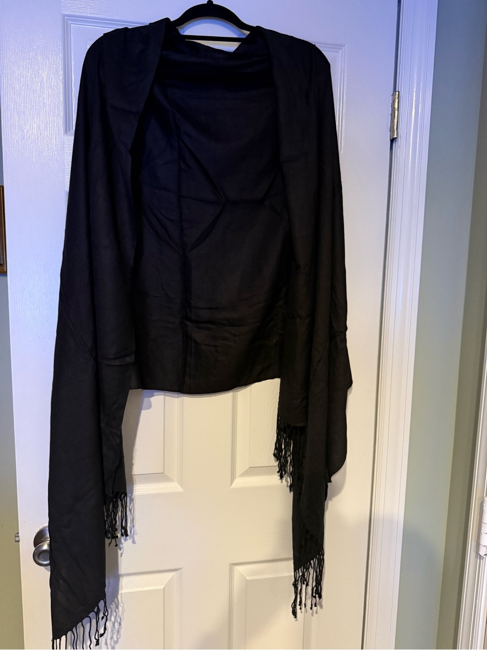 Black Fringed Shawl Wrap